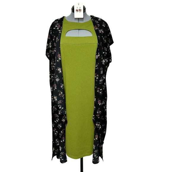 B Collections by Bobeau Floral Kimono Open Front Flowy Boho Duster Sz: L - Picture 8 of 8